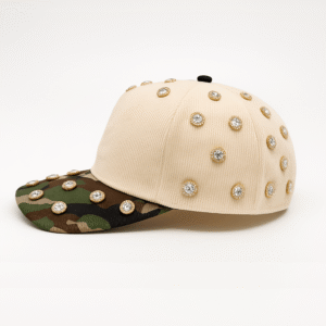 Sunflower Rhinestones | Cream/Camo Cap