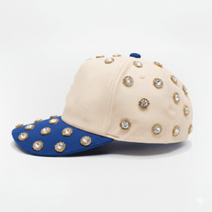 Sunflower Rhinestones | Cream/Royal Blue Cap