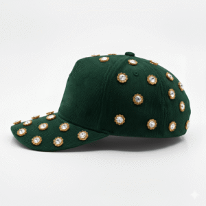 Sunflower Rhinestones | Forest Green Cap