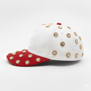 Sunflower Rhinestones | White/Red Cap